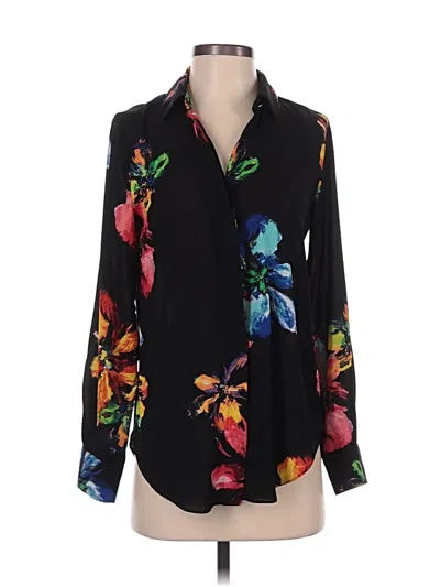 Pre-owned Mossimo Long Sleeve Blouse In Black