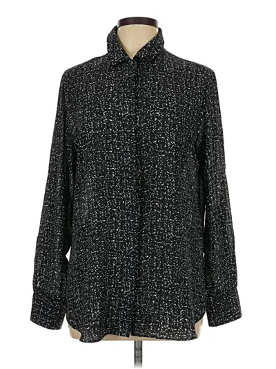 Pre-owned Mossimo Long Sleeve Blouse In Black