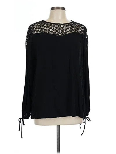 Pre-owned Mossimo Long Sleeve Blouse In Black