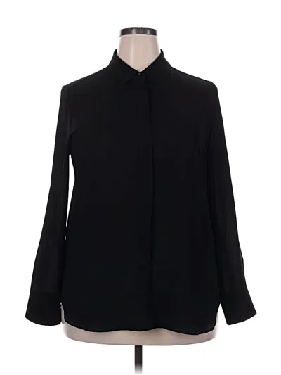 Pre-owned Mossimo Long Sleeve Blouse In Black