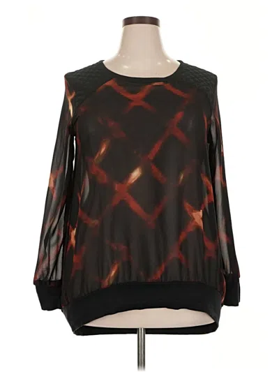 Pre-owned Mossimo Long Sleeve Blouse In Black