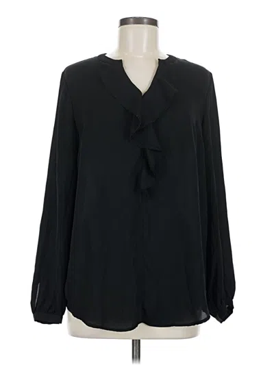 Pre-owned Mossimo Long Sleeve Blouse In Black