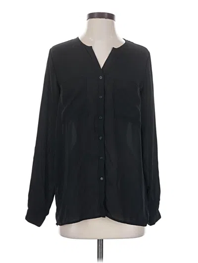 Pre-owned Mossimo Long Sleeve Blouse In Black