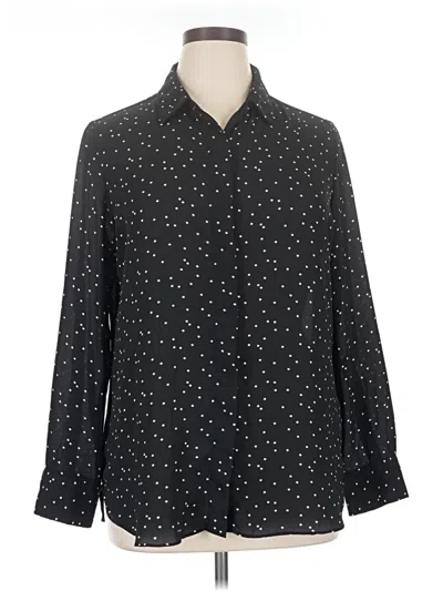 Pre-owned Mossimo Long Sleeve Blouse In Black