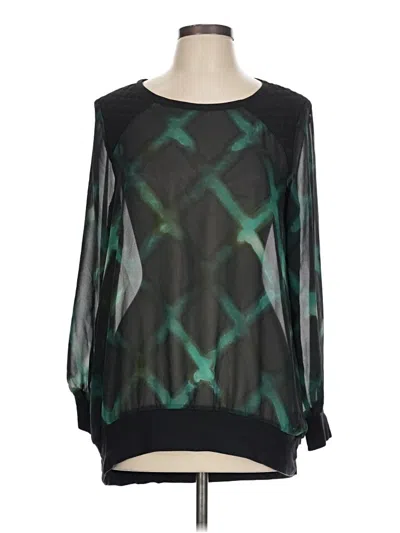 Pre-owned Mossimo Long Sleeve Blouse In Green