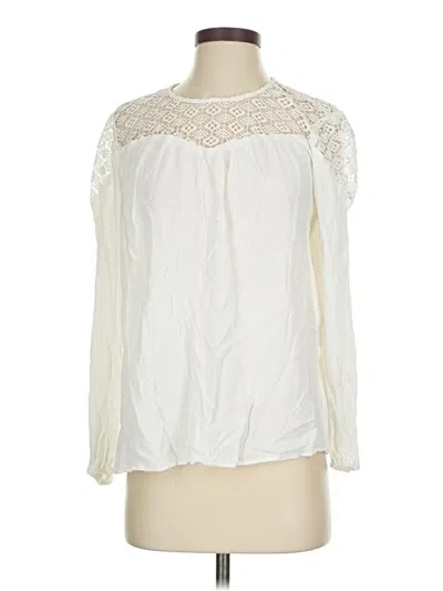 Pre-owned Mossimo Long Sleeve Blouse In White