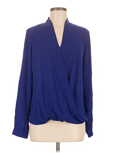 Pre-owned Mossimo Long Sleeve Polo Shirt In Blue