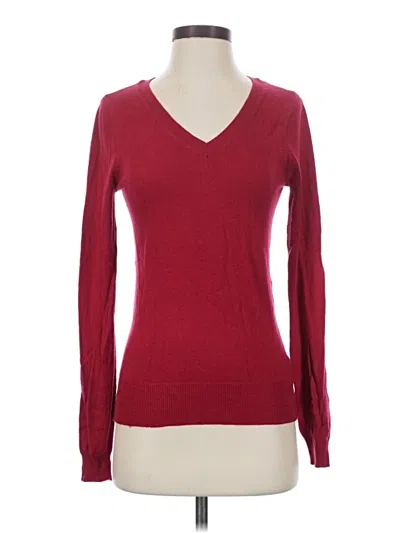 Pre-owned Mossimo Long Sleeve Top Burgundy V-neck Tops