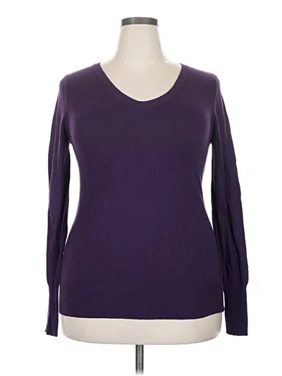 Pre-owned Mossimo Long Sleeve Top Purple Sweetheart Neckline Tops