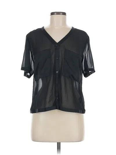 Pre-owned Mossimo Short Sleeve Blouse In Black
