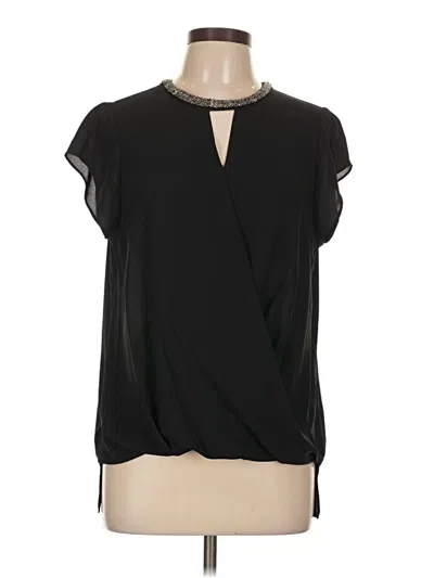 Pre-owned Mossimo Short Sleeve Blouse In Black