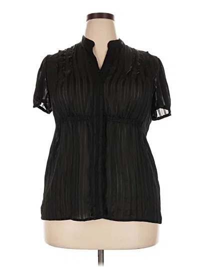 Pre-owned Mossimo Short Sleeve Blouse In Black