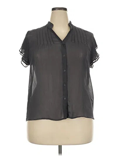 Pre-owned Mossimo Short Sleeve Blouse In Black