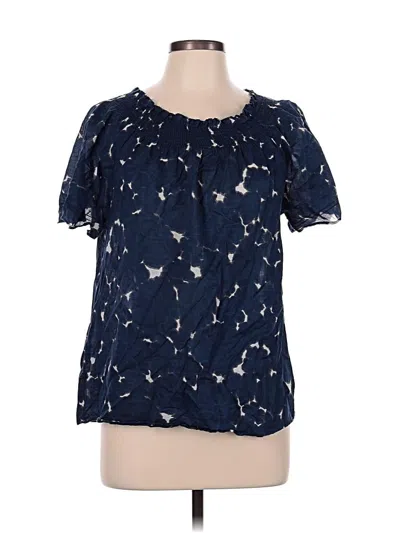 Pre-owned Mossimo Short Sleeve Blouse In Blue