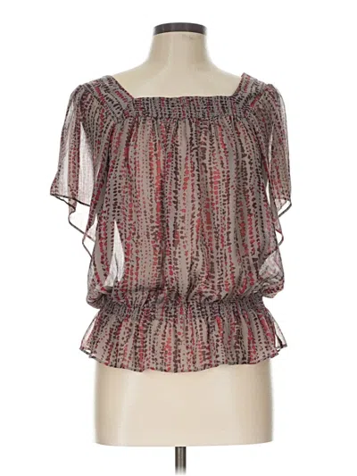 Pre-owned Mossimo Short Sleeve Blouse In Brown