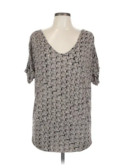 Pre-owned Mossimo Short Sleeve Blouse In Gray