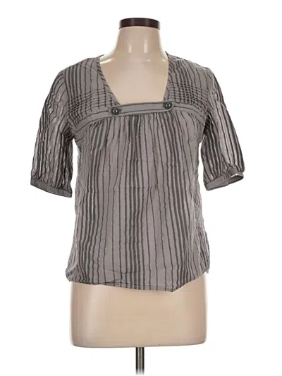 Pre-owned Mossimo Short Sleeve Blouse In Gray