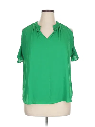 Pre-owned Mossimo Short Sleeve Blouse In Green