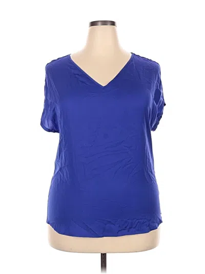 Pre-owned Mossimo Short Sleeve Blouse In Purple