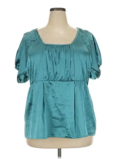 Pre-owned Mossimo Short Sleeve Blouse In Teal