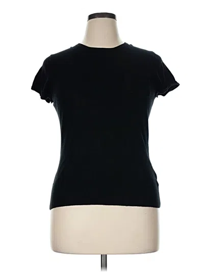 Pre-owned Mossimo Short Sleeve Top Black Crew Neck Tops