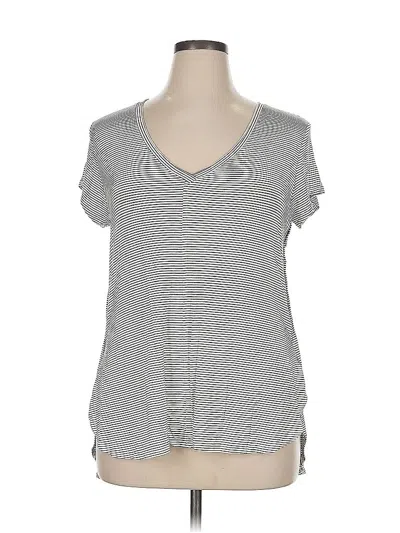 Pre-owned Mossimo Short Sleeve Top Gray V Neck Tops