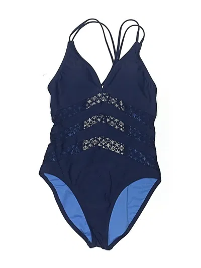 Pre-owned Mossimo Sleeveless Top Blue Halter Neckline Tops