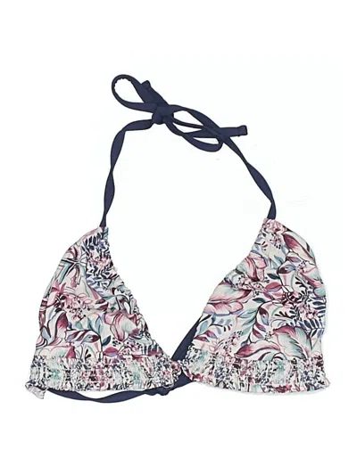 Pre-owned Mossimo Swimsuit Top Blue Print Pattern Swimwear