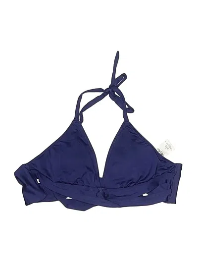 Pre-owned Mossimo Swimsuit Top Blue Solid Pattern Swimwear