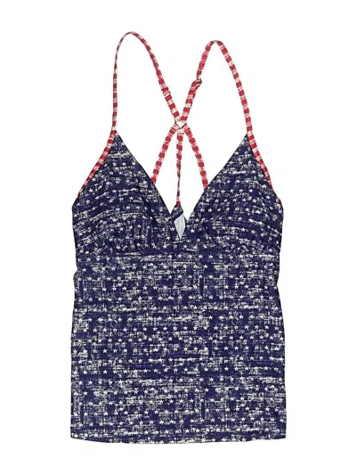 Pre-owned Mossimo Swimsuit Top Blue Tweed Pattern Swimwear