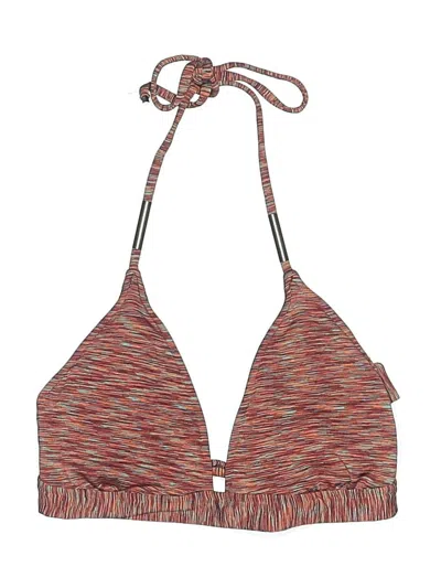 Pre-owned Mossimo Swimsuit Top Brown Tweed Pattern Swimwear
