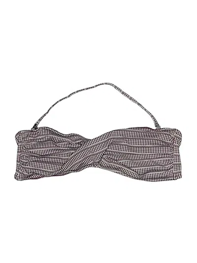 Pre-owned Mossimo Swimsuit Top Gray Houndstooth Pattern Swimwear