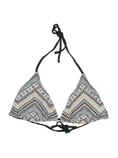 Pre-owned Mossimo Swimsuit Top Gray Print Pattern Swimwear