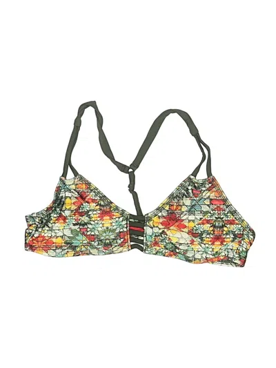 Pre-owned Mossimo Swimsuit Top Green Print Pattern Swimwear