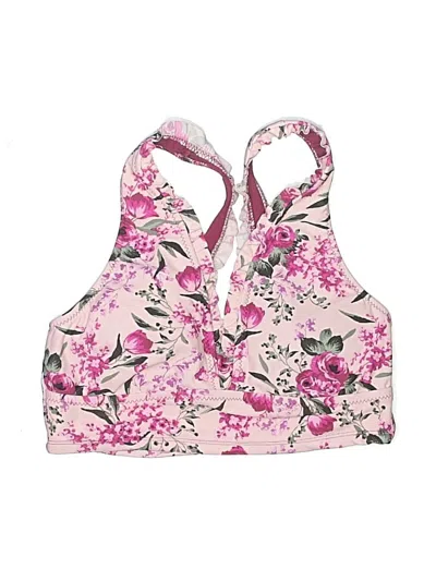 Pre-owned Mossimo Swimsuit Top Pink Floral Pattern Swimwear