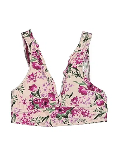 Pre-owned Mossimo Swimsuit Top Pink Floral Pattern Swimwear