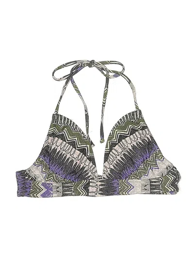 Pre-owned Mossimo Swimsuit Top Purple Print Pattern Swimwear
