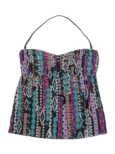Pre-owned Mossimo Swimsuit Top Purple Print Pattern Swimwear