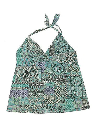 Pre-owned Mossimo Swimsuit Top Teal Print Pattern Swimwear