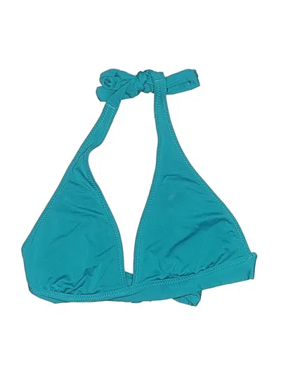 Pre-owned Mossimo Swimsuit Top Teal Solid Pattern Swimwear
