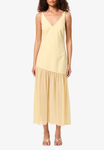 Mossman Beyond The Horizon V-neck Midi Dresses In Yellow