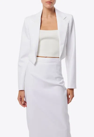 Mossman Foresight Single-breasted Cropped Blazer In White