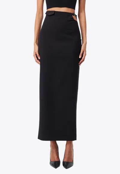 Mossman In Pursuit Midi Column Skirt In Black