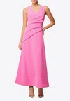 Mossman Remedy Draped V-neck Maxi Dress In Pink