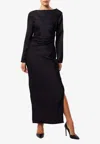 Mossman Resurgence Draped Maxi Dress In Black