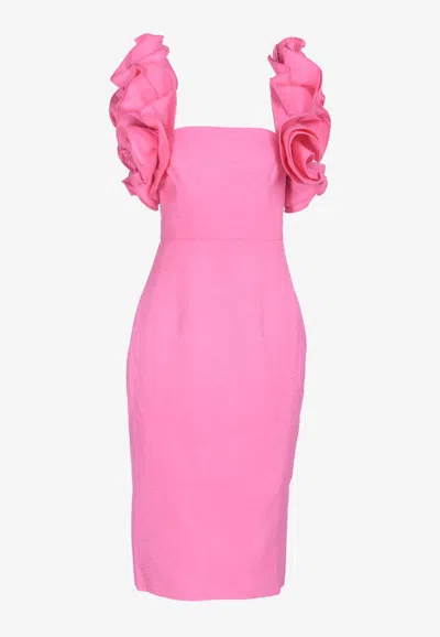 Mossman The Tea Party Midi Dress In Fuchsia