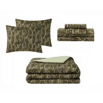 Mossy Oak Bottomland Camouflage Microfiber Bed In A Bag In Green