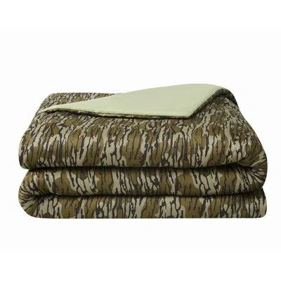 Mossy Oak Bottomland Camouflage Microfiber Comforter Set In Green