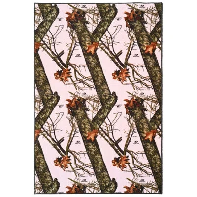Mossy Oak Break-up Pink Camouflage 6 Ft. X 9 Ft. Area Rug