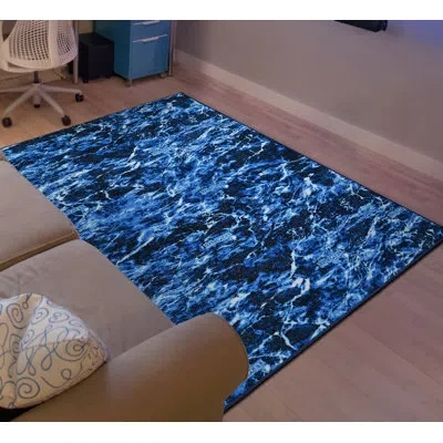 Mossy Oak Elements Aqua Camouflage 4 Ft. X 6 Ft. Area Rug In Blue